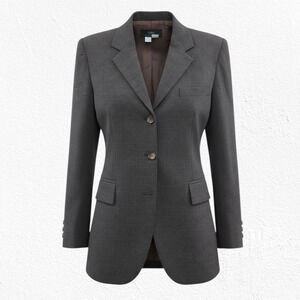 Vintage Zara Brown 2-Button Single Breasted Wool Blend Office Blazer Size 6